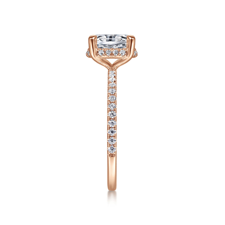 Hart - 14K Rose Gold Hidden Halo Oval Diamond Engagement Ring - 0.26 ct - Shot 5