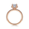 Hart - 14K Rose Gold Hidden Halo Oval Diamond Engagement Ring - 0.4 ct