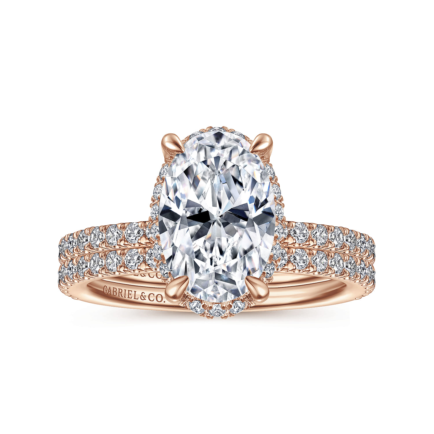 Hart - 14K Rose Gold Hidden Halo Oval Diamond Engagement Ring - 0.4 ct - Shot 4