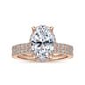 Hart - 14K Rose Gold Hidden Halo Oval Diamond Engagement Ring - 0.4 ct