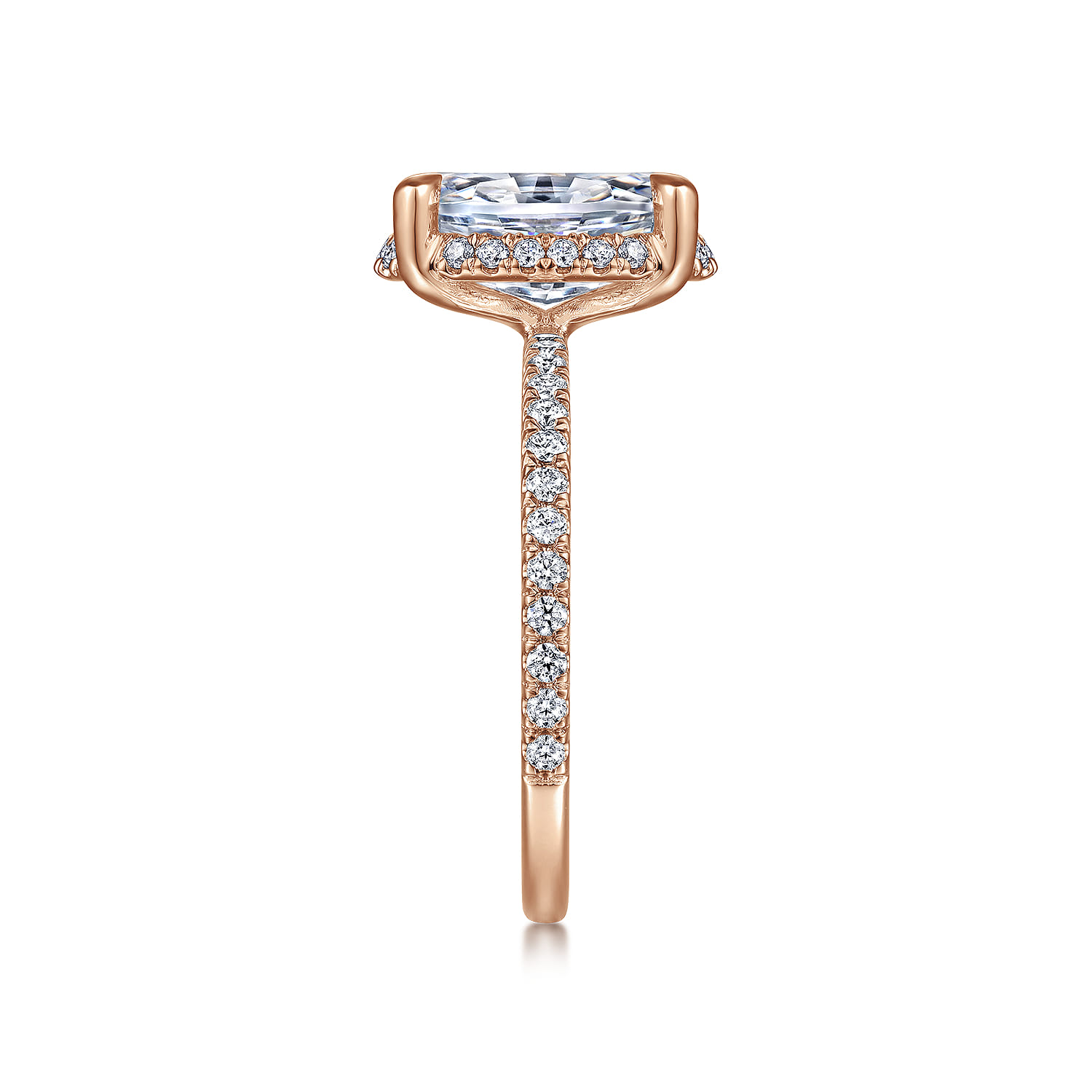 Hart - 14K Rose Gold Hidden Halo Oval Diamond Engagement Ring - 0.4 ct - Shot 5