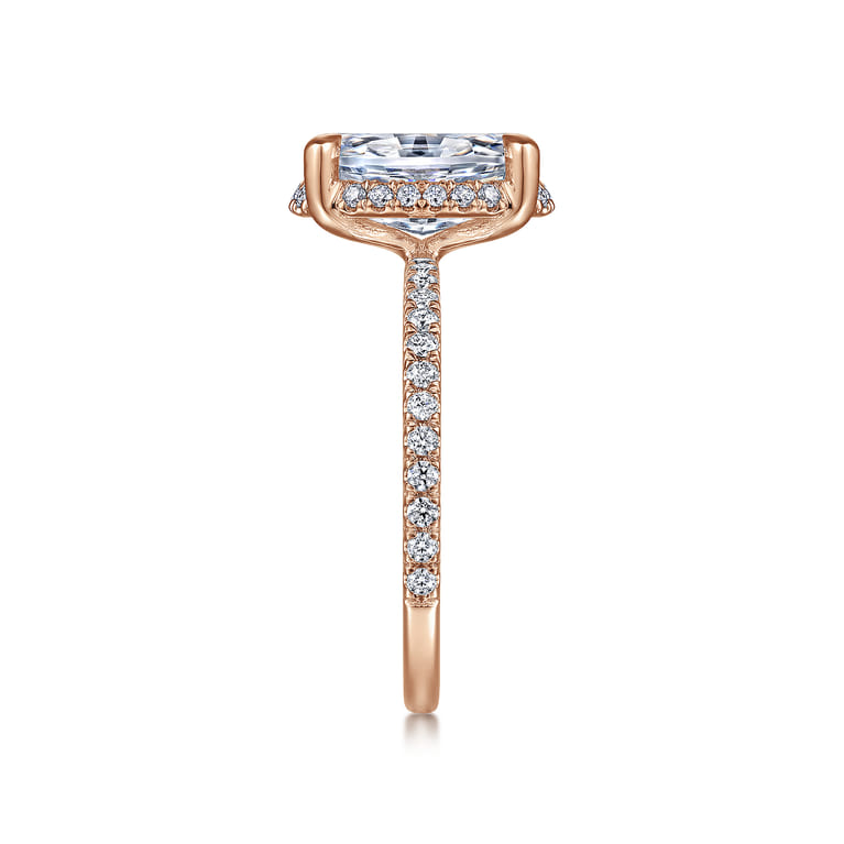 Hart - 14K Rose Gold Hidden Halo Oval Diamond Engagement Ring - 0.4 ct - Shot 5