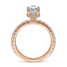 Alina - 14K Rose Gold Hidden Halo Pear Shape Diamond Engagement Ring - 0.51 ct