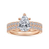 Alina - 14K Rose Gold Hidden Halo Pear Shape Diamond Engagement Ring - 0.51 ct