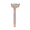 Alina - 14K Rose Gold Hidden Halo Pear Shape Diamond Engagement Ring - 0.51 ct