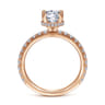 Alina - 14K Rose Gold Hidden Halo Round Diamond Engagement Ring - 0.51 ct