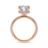 Alina - 14K Rose Gold Hidden Halo Round Diamond Engagement Ring - 0.68 ct