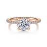 Hart - 14K Rose Gold Hidden Halo Round Diamond Engagement Ring - 0.25 ct