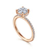 Hart - 14K Rose Gold Hidden Halo Round Diamond Engagement Ring - 0.25 ct