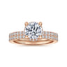 Hart - 14K Rose Gold Hidden Halo Round Diamond Engagement Ring - 0.25 ct