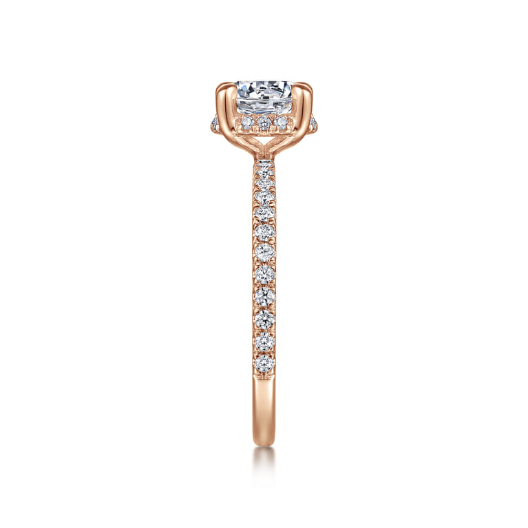 Hart - 14K Rose Gold Hidden Halo Round Diamond Engagement Ring - 0.25 ct - Shot 5