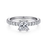 Alina - 14K White Gold Cushion Hidden Halo Diamond Engagement Ring - 0.5 ct
