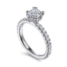 Alina - 14K White Gold Cushion Hidden Halo Diamond Engagement Ring - 0.5 ct