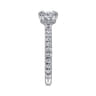 Alina - 14K White Gold Cushion Hidden Halo Diamond Engagement Ring - 0.5 ct