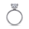 Alina - 14K White Gold Cushion Hidden Halo Diamond Engagement Ring - 0.68 ct