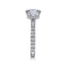 Alina - 14K White Gold Cushion Hidden Halo Diamond Engagement Ring - 0.68 ct