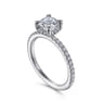 Hart - 14K White Gold Cushion Hidden Halo Diamond Engagement Ring - 0.25 ct