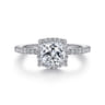 Hart - 14K White Gold Cushion Hidden Halo Diamond Engagement Ring - 0.3 ct
