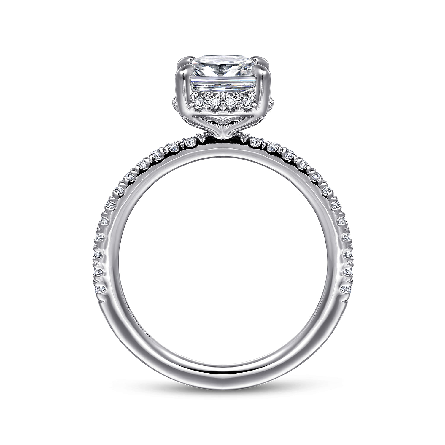 Hart - 14K White Gold Cushion Hidden Halo Diamond Engagement Ring - 0.3 ct - Shot 2
