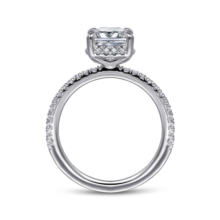 Hart - 14K White Gold Cushion Hidden Halo Diamond Engagement Ring - 0.3 ct - Shot 2