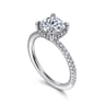 Hart - 14K White Gold Cushion Hidden Halo Diamond Engagement Ring - 0.3 ct