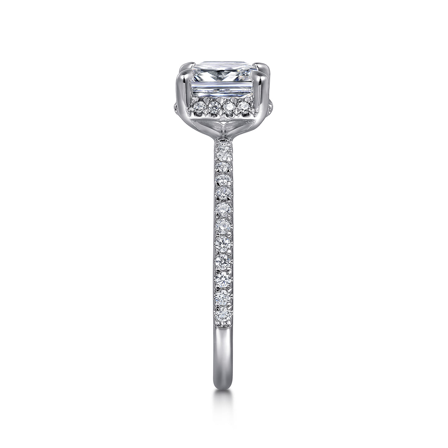 Hart - 14K White Gold Cushion Hidden Halo Diamond Engagement Ring - 0.3 ct - Shot 4