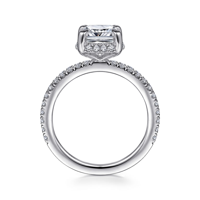 Hart - 14K White Gold Cushion Hidden Halo Diamond Engagement Ring - 0.34 ct - Shot 2