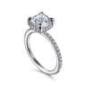 Hart - 14K White Gold Cushion Hidden Halo Diamond Engagement Ring - 0.34 ct