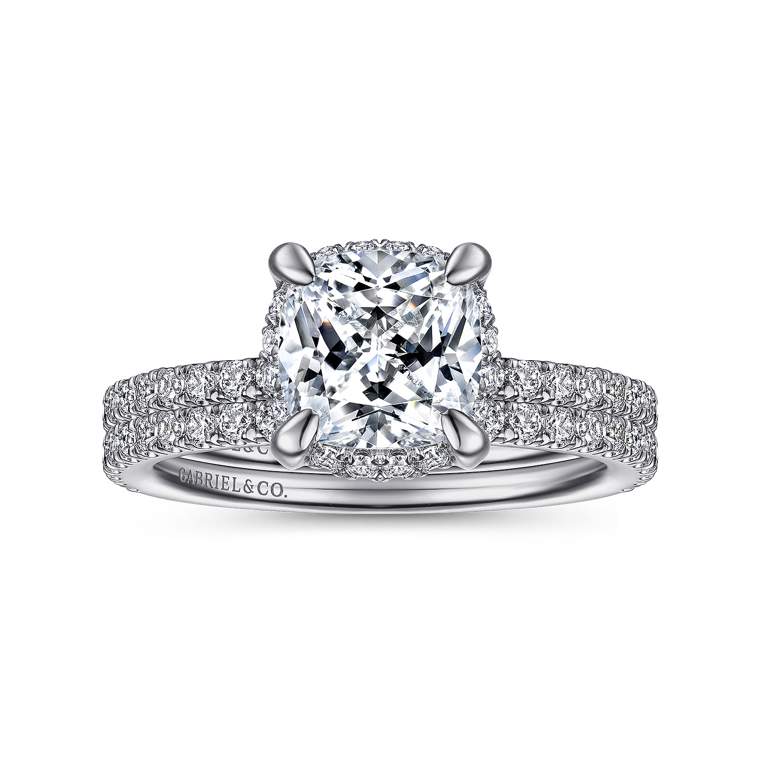 Hart - 14K White Gold Cushion Hidden Halo Diamond Engagement Ring - 0.34 ct - Shot 4