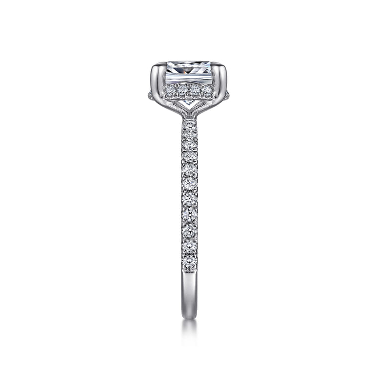 Hart - 14K White Gold Cushion Hidden Halo Diamond Engagement Ring - 0.34 ct - Shot 5