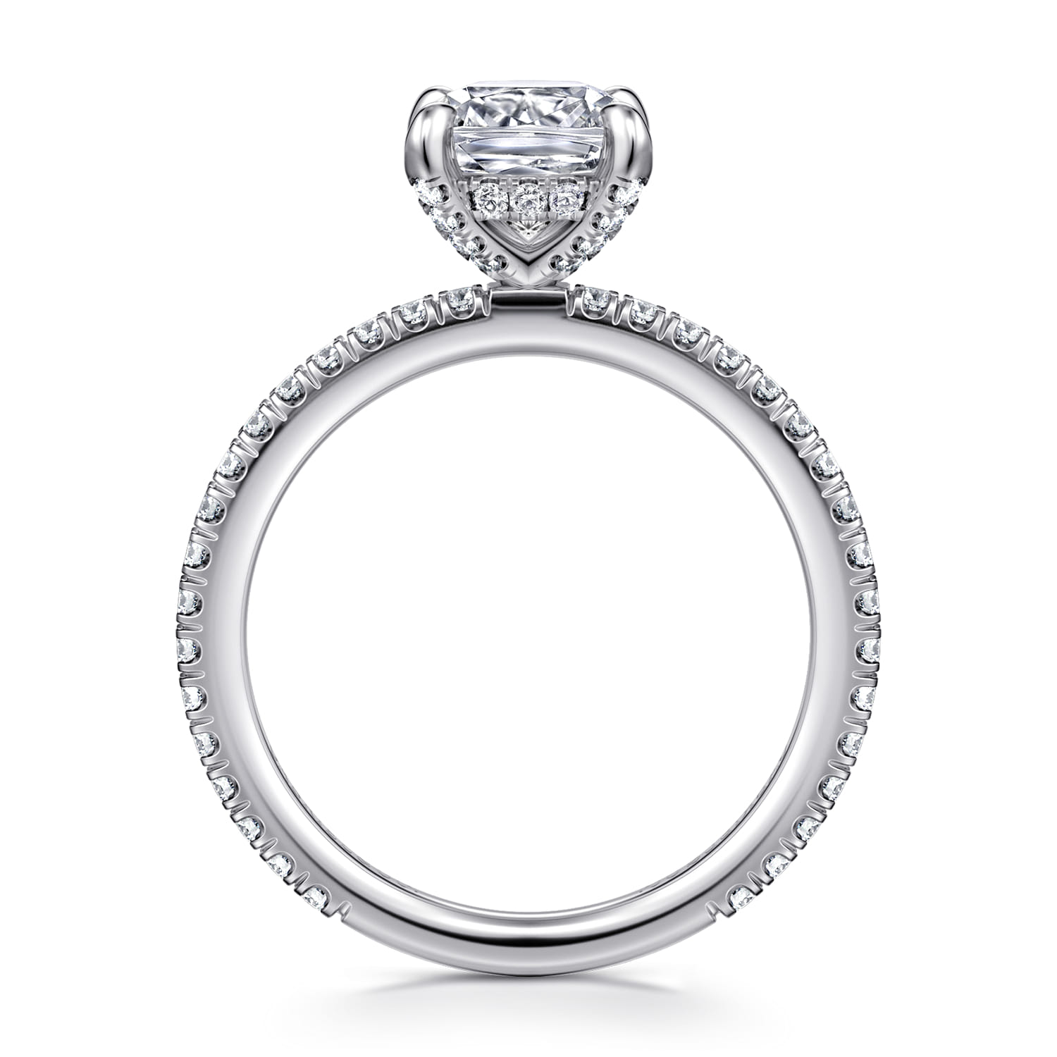 Noa - 14K White Gold Cushion Cut Diamond Engagement Ring - 0.45 ct - Shot 2