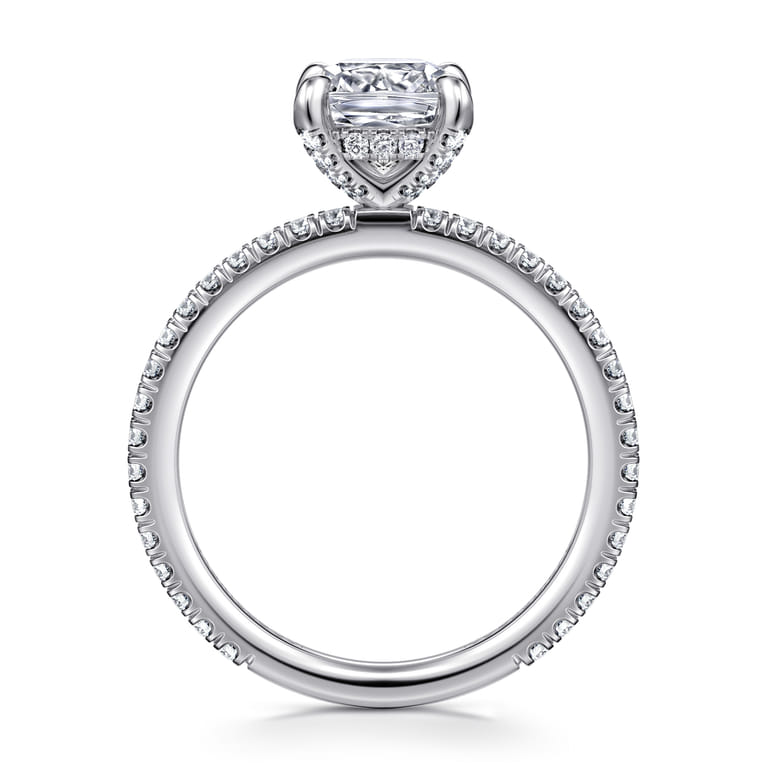 Noa - 14K White Gold Cushion Cut Diamond Engagement Ring - 0.45 ct - Shot 2
