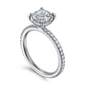 Noa - 14K White Gold Cushion Cut Diamond Engagement Ring - 0.45 ct