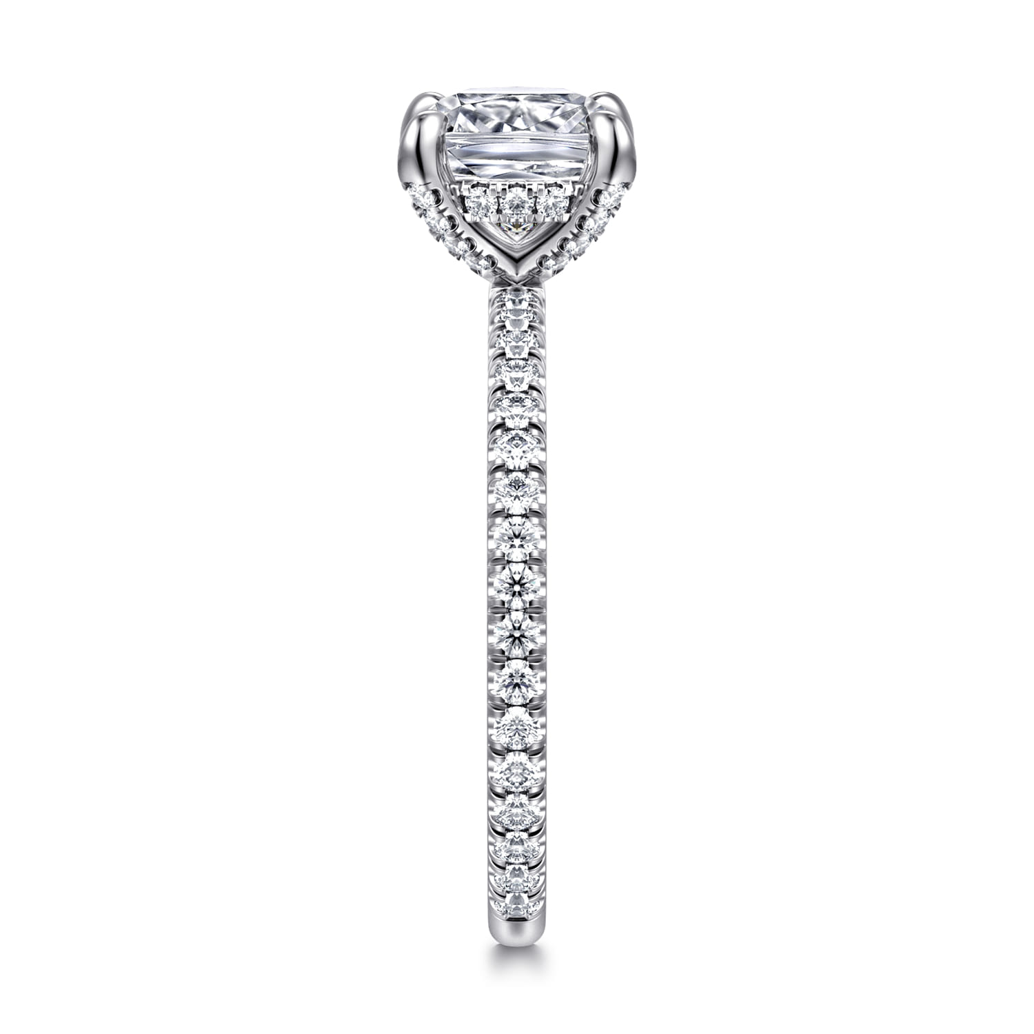 Noa - 14K White Gold Cushion Cut Diamond Engagement Ring - 0.45 ct - Shot 4