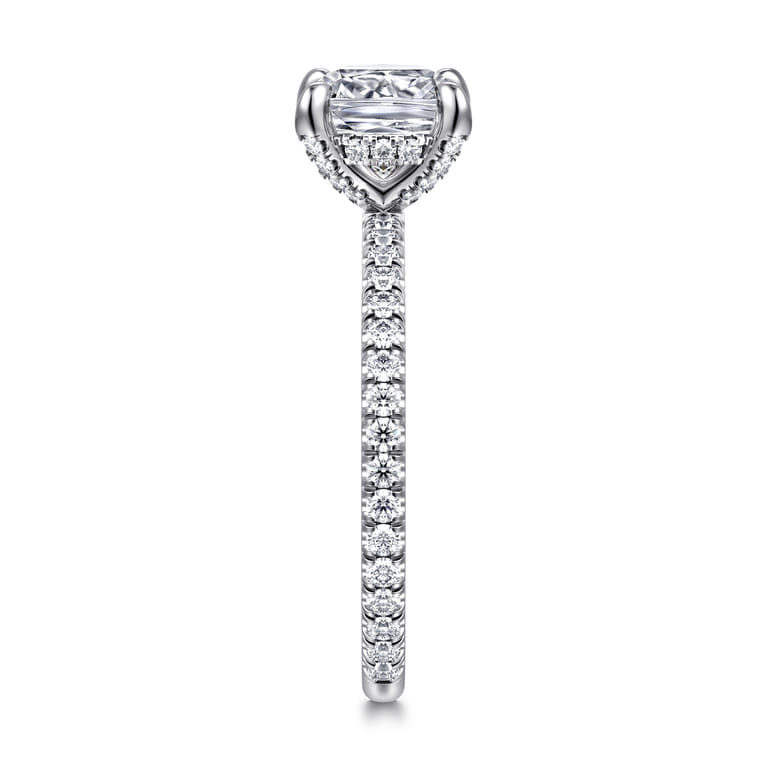 Noa - 14K White Gold Cushion Cut Diamond Engagement Ring - 0.45 ct - Shot 4
