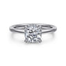 Rainah - 14K White Gold Hidden Halo Cushion Diamond Engagement Ring - 0.08 ct