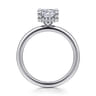 Rainah - 14K White Gold Hidden Halo Cushion Diamond Engagement Ring - 0.08 ct