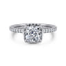 Senne - 14K White Gold Cushion Cut Diamond Engagement Ring - 0.4 ct