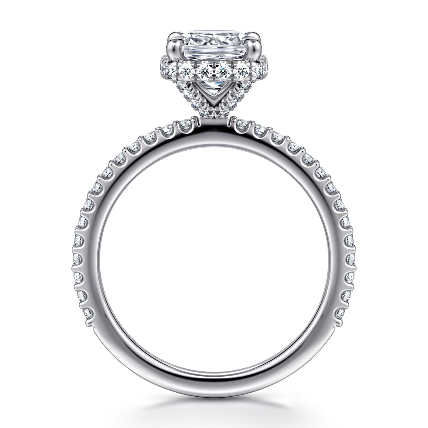 Senne - 14K White Gold Cushion Cut Diamond Engagement Ring - 0.4 ct - Shot 2
