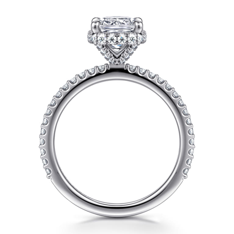 Senne - 14K White Gold Cushion Cut Diamond Engagement Ring - 0.4 ct - Shot 2