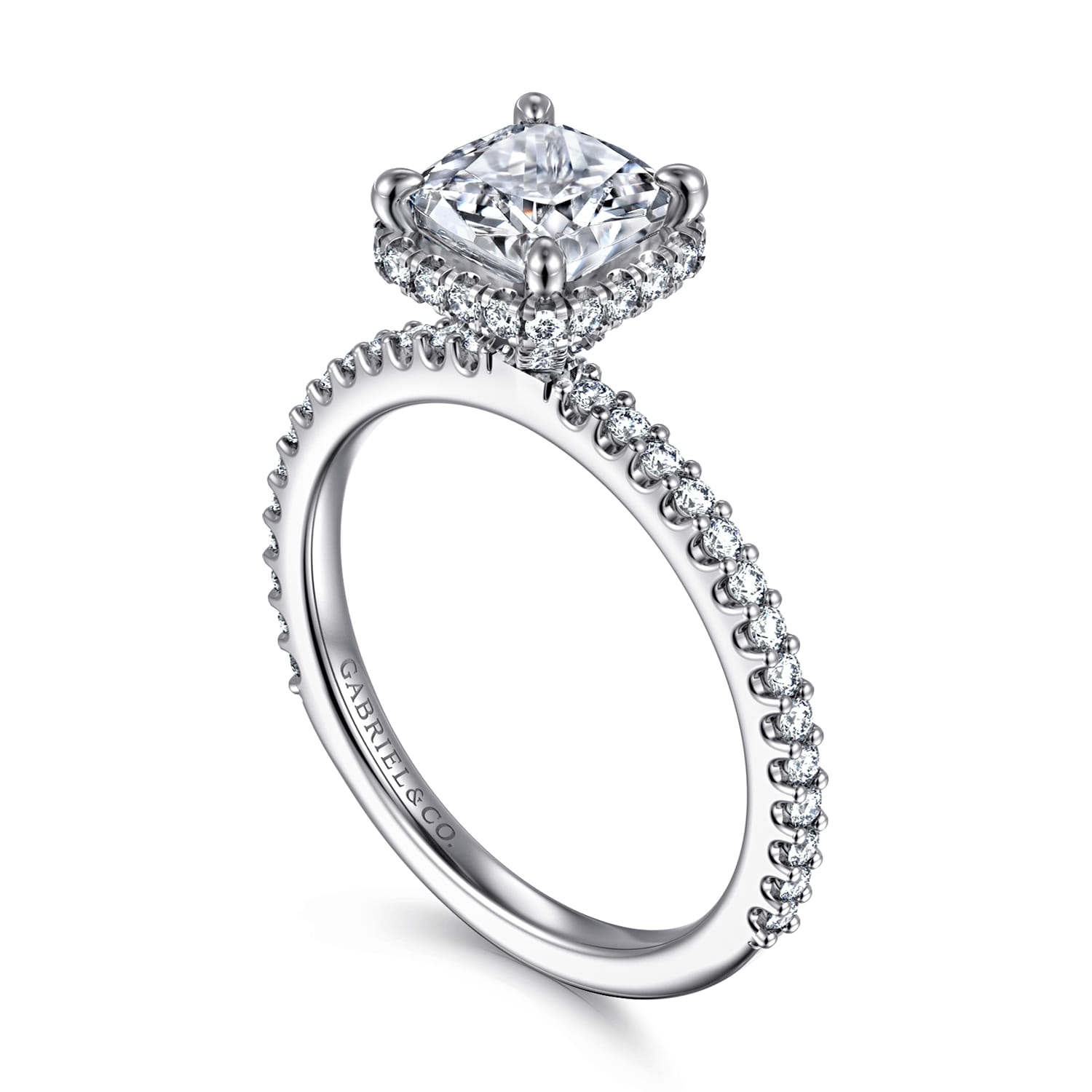 Senne - 14K White Gold Cushion Cut Diamond Engagement Ring - 0.4 ct - Shot 3