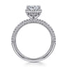 Caly - 14K White Gold Cushion Halo Diamond Engagement Ring - 0.5 ct
