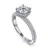 Caly - 14K White Gold Cushion Halo Diamond Engagement Ring - 0.5 ct