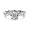 Ama - 14K White Gold Cushion Halo Diamond Engagement Ring - 0.25 ct