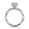 Ama - 14K White Gold Cushion Halo Diamond Engagement Ring - 0.25 ct