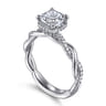 Ama - 14K White Gold Cushion Halo Diamond Engagement Ring - 0.25 ct