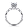 Adeena - 14K White Gold Cushion Hidden Halo Diamond Engagement Ring - 0.3 ct