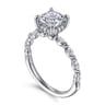 Adeena - 14K White Gold Cushion Hidden Halo Diamond Engagement Ring - 0.3 ct