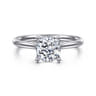 Azucena - 14K White Gold Cushion Cut Solitaire Diamond Engagement Ring - 0.05 ct