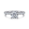 Allison - 14K White Gold Cushion Hidden Halo Diamond Engagement Ring - 0.25 ct